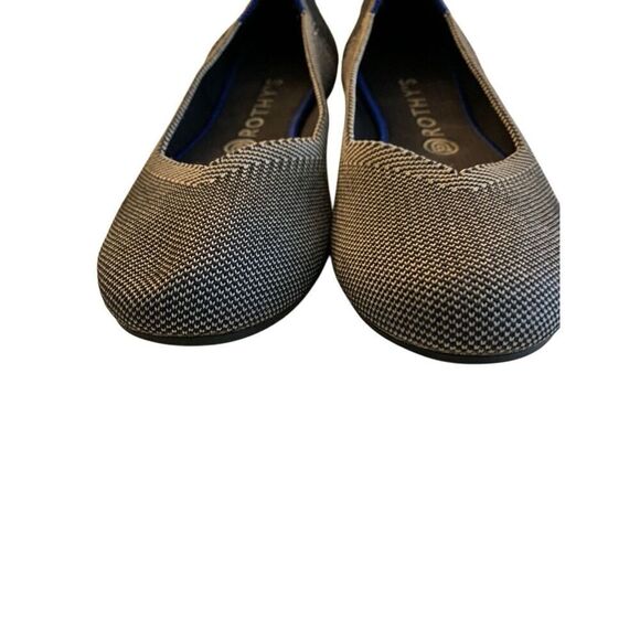 Rothy's Cloud gray Birds Eye round flat navy print women's size 9 - Picture 7 of 9